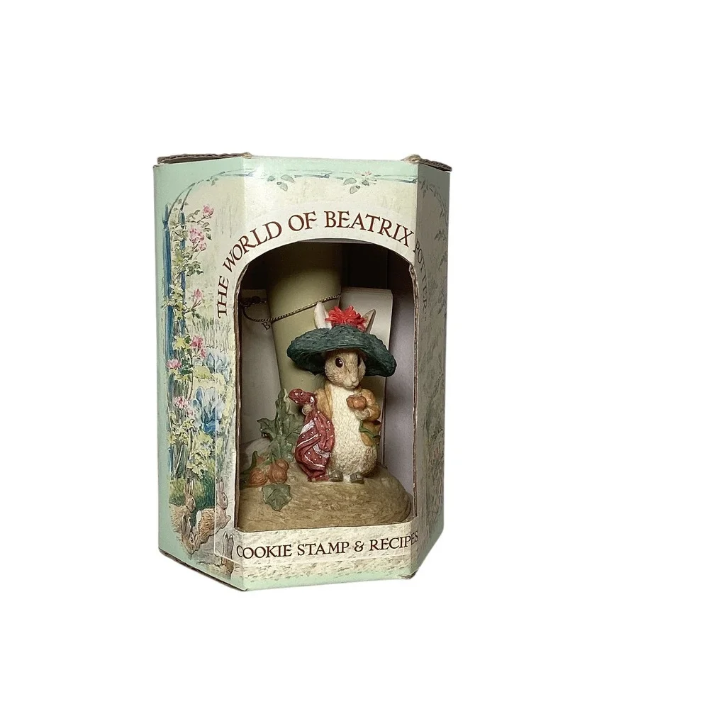 Beatrix Potter Benjamin Bunny Cookie Stamp Ceramic Figurine with Recipes 1997